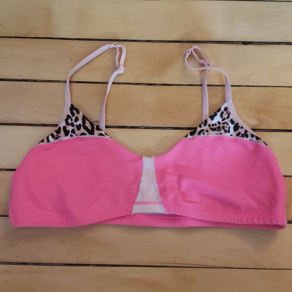 PINK Bralette with leopard detail